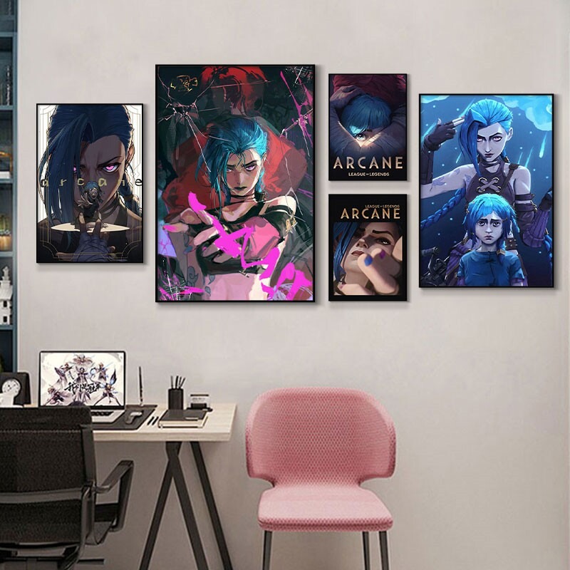 Esports Gaming Room - Affiche Arcane Jinx Close-Up, impression HD