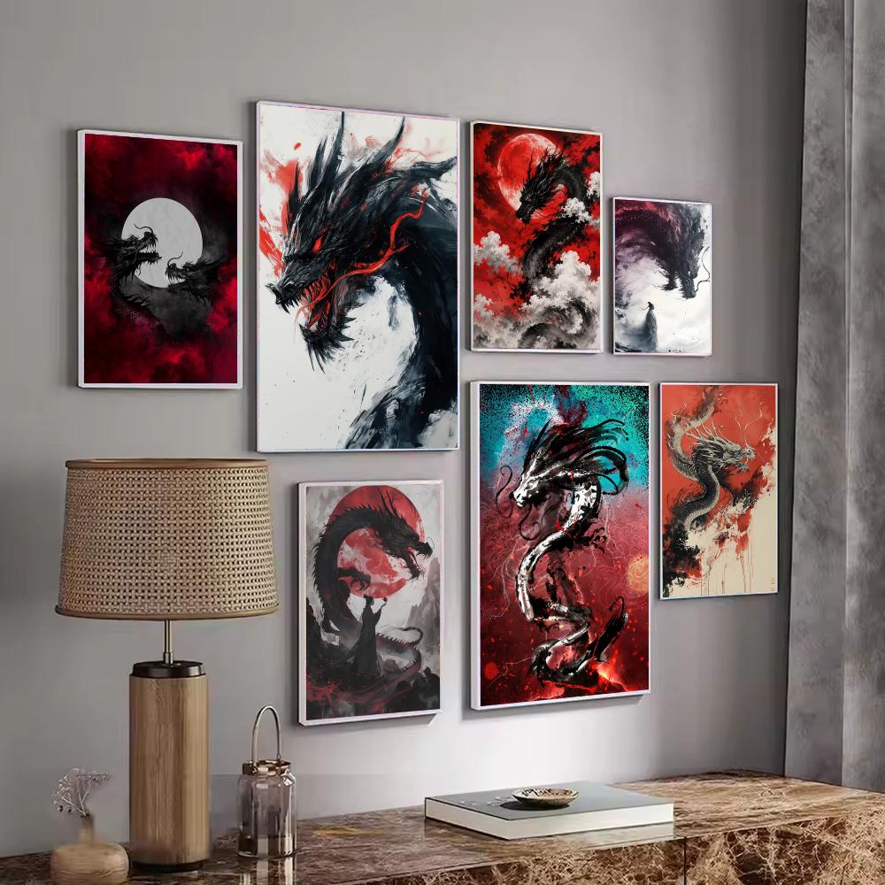 Affiche de dragon noir, autoco - Esports Gaming Room avis et prix