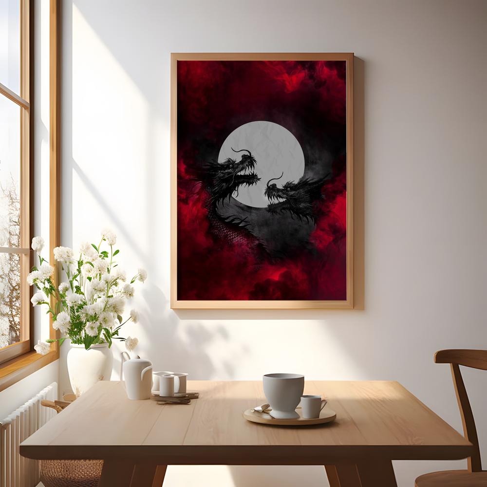 Affiche de dragon noir, autoco - Esports Gaming Room avis et prix