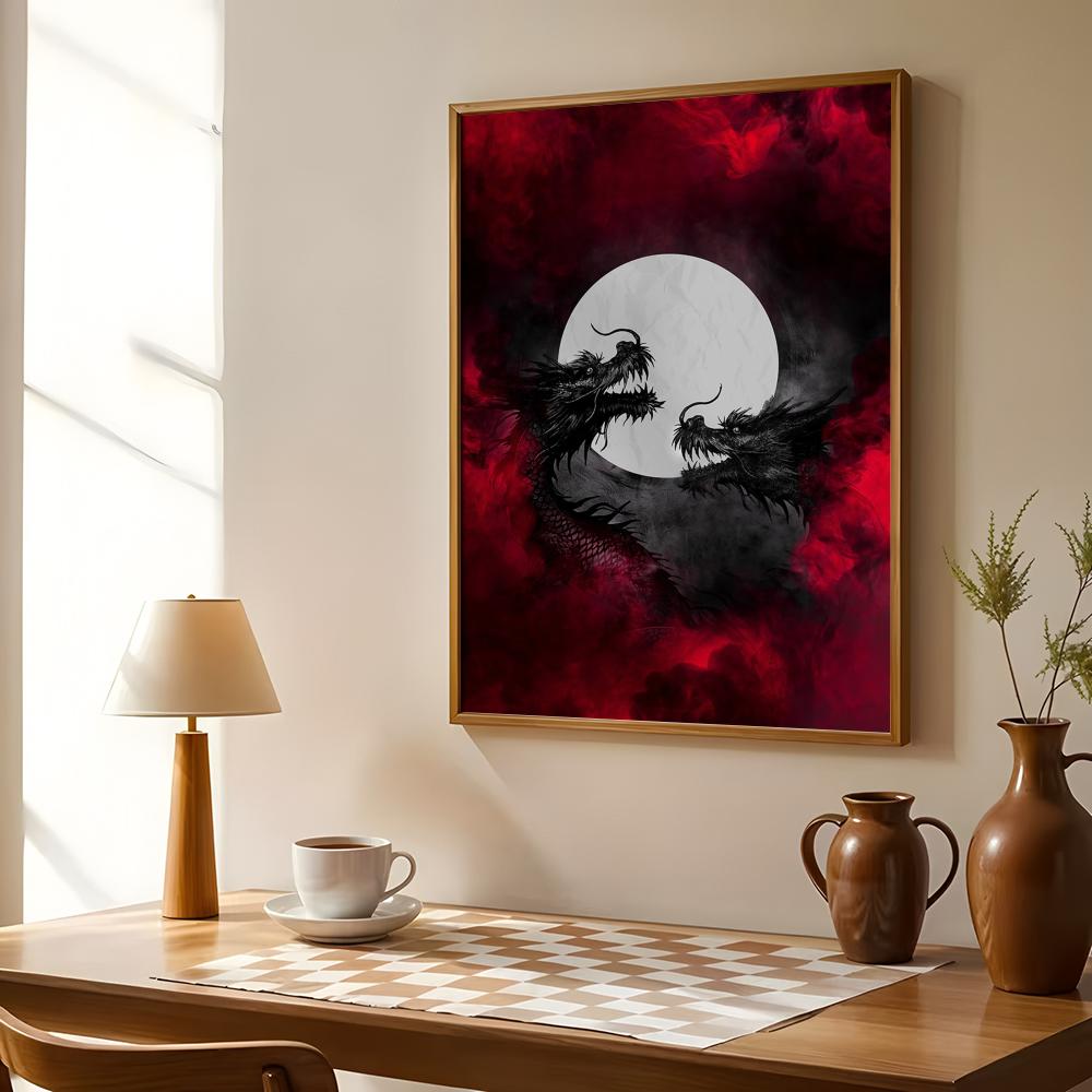 Affiche de dragon noir, autoco - Esports Gaming Room avis et prix