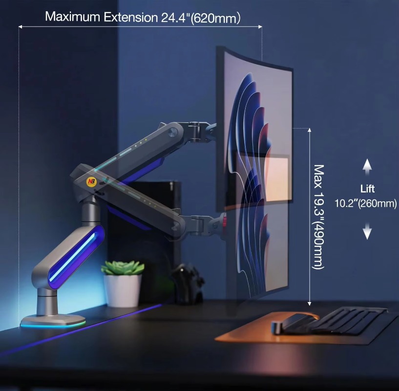 Bras de moniteur de jeu ERGONO - Gaming Monitor Curved avis et prix